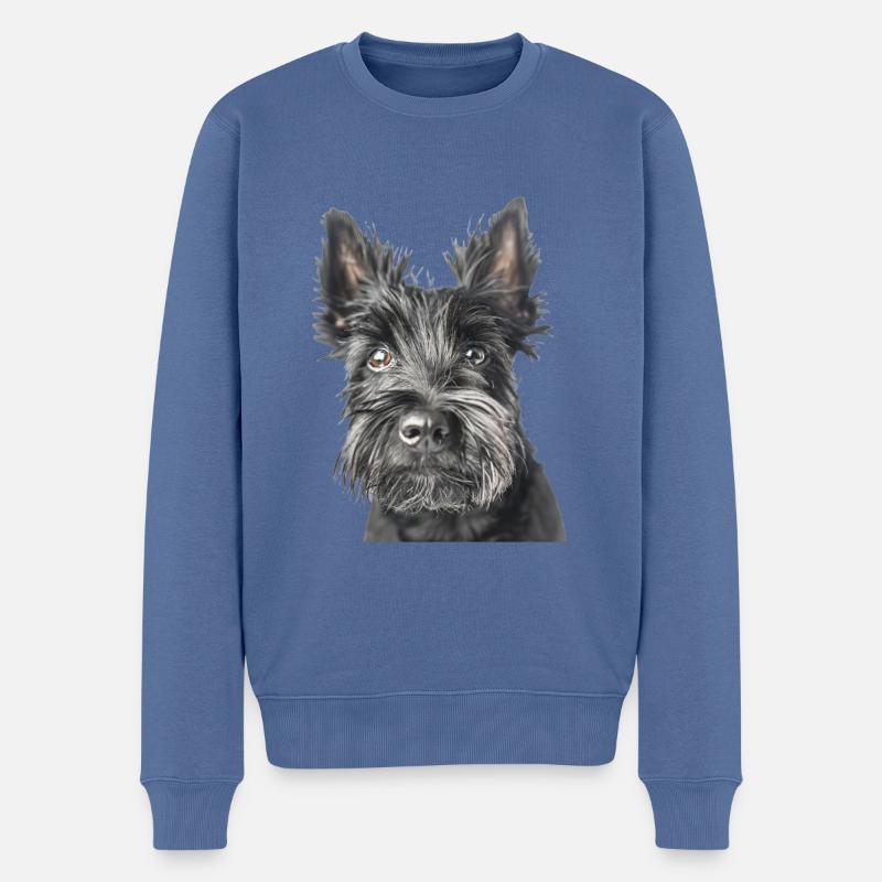 Scottish Terrier - Männer Premium Bio Pullover - Taubenblau