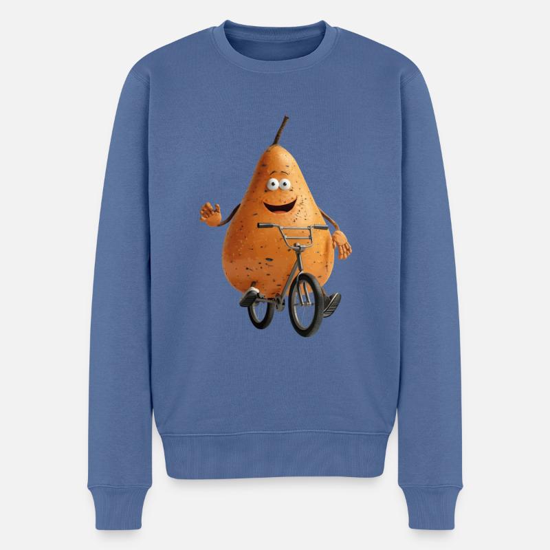 Vélo Patate Mignon - Pull Premium bio Homme - bleu pigeon