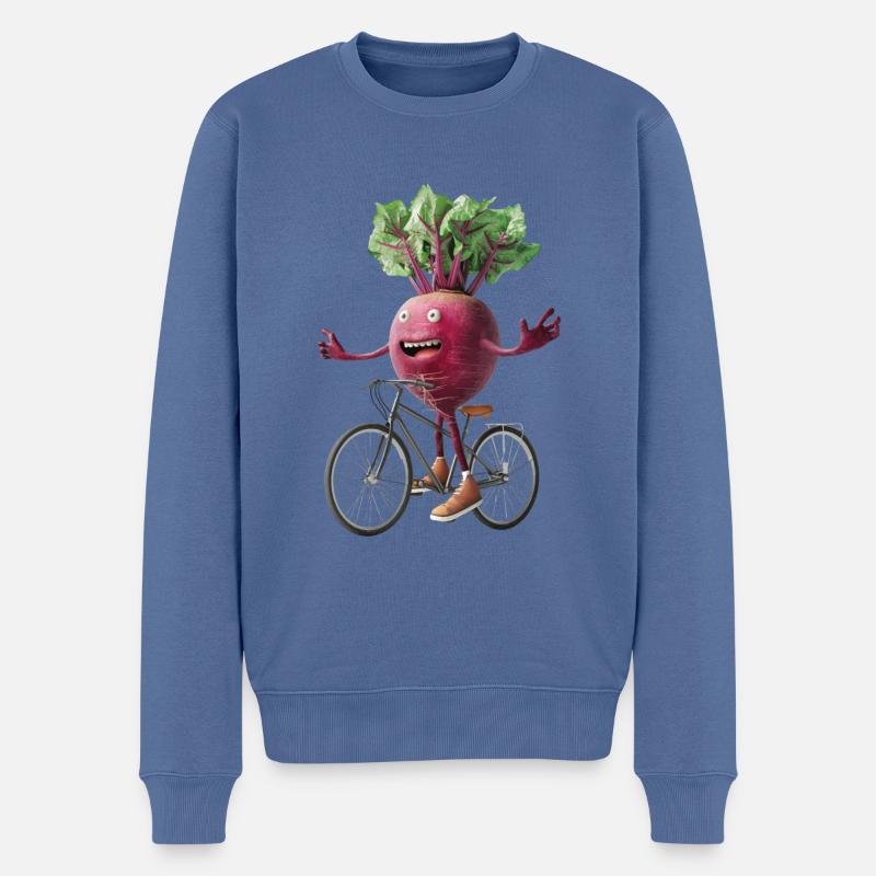 Rote Beete Fahrrad - Männer Premium Bio Pullover - Taubenblau