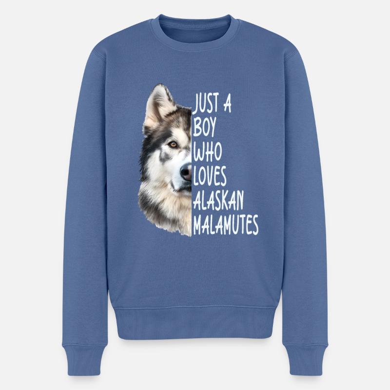 Alaskan Malamute - Männer Premium Bio Pullover - Taubenblau