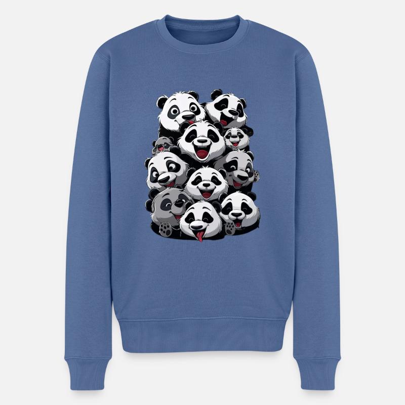 Panda - Pull Premium bio Homme - bleu pigeon