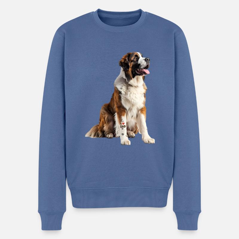 Bernard Saint Sapa - Männer Premium Bio Pullover - Taubenblau