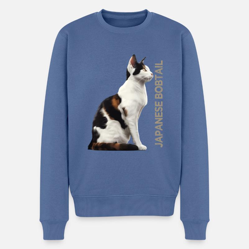 Bobtail japonais - Pull Premium bio Homme - bleu pigeon
