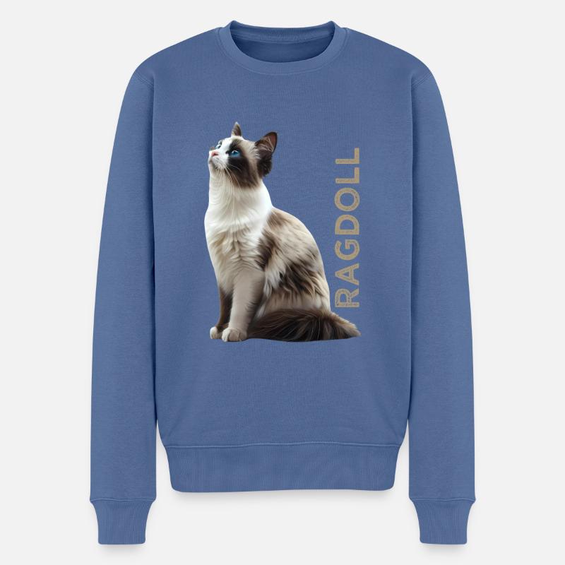Ragdoll - Männer Premium Bio Pullover - Taubenblau