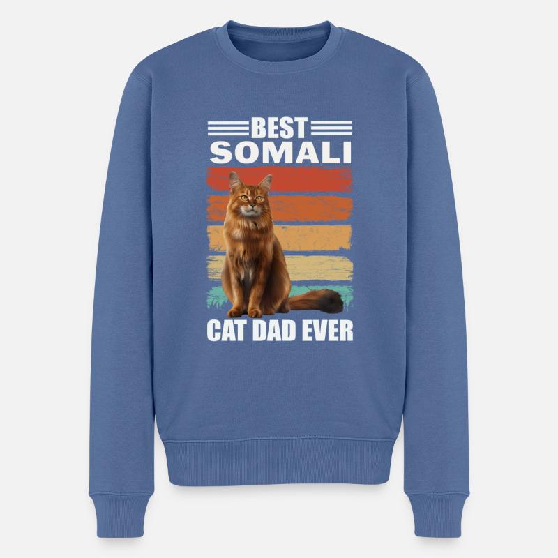 Papa Chat Somalien - Pull Premium bio Homme - bleu pigeon