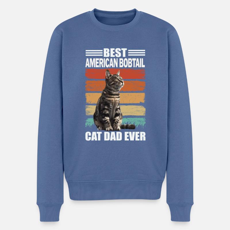 Papa bobtail américain - Pull Premium bio Homme - bleu pigeon