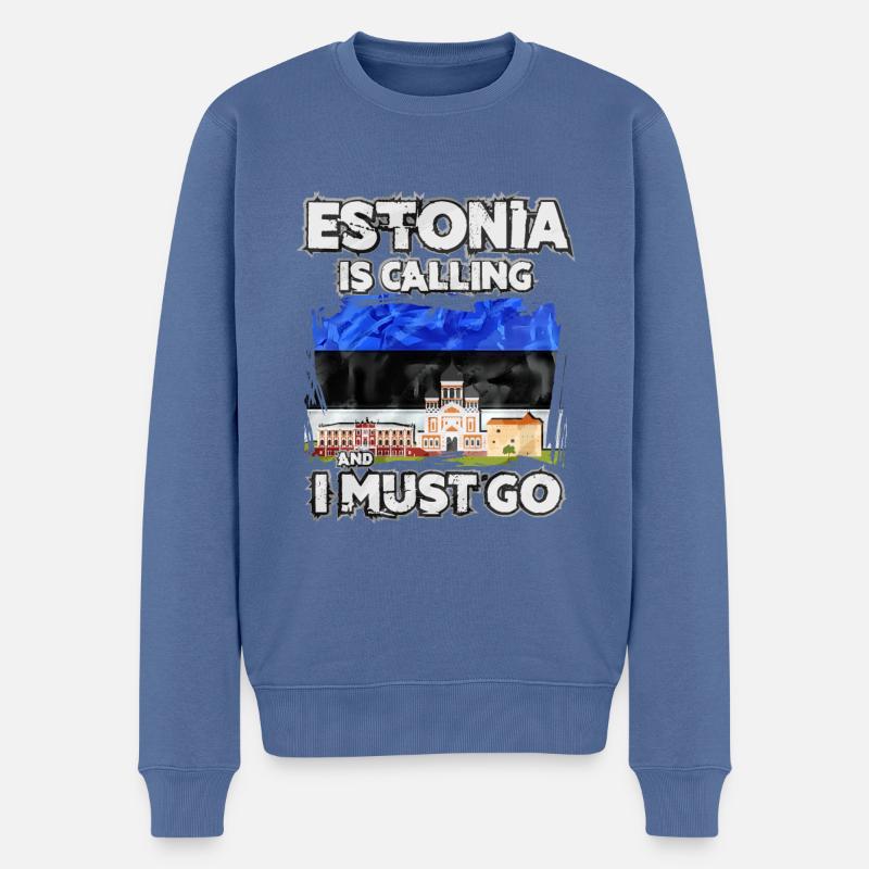Estland - Männer Premium Bio Pullover - Taubenblau