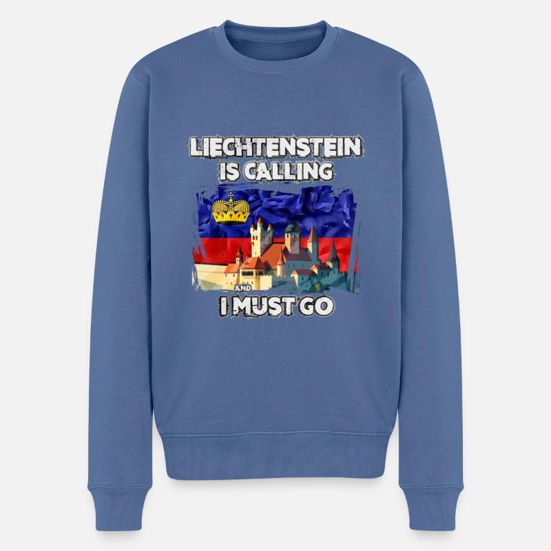 Liechtenstein - Männer Premium Bio Pullover - Taubenblau