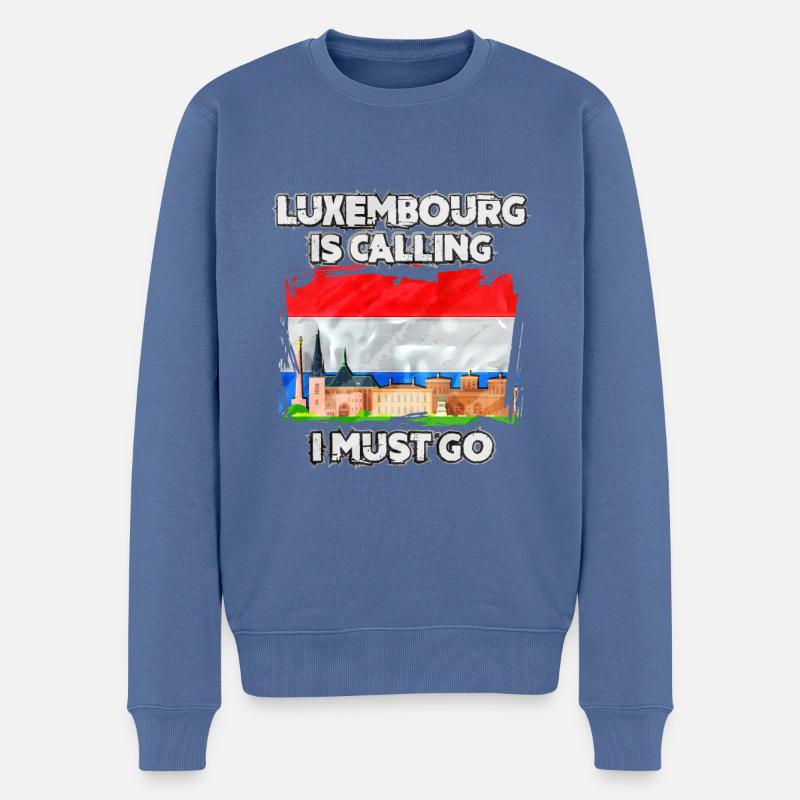 Luxemburg - Männer Premium Bio Pullover - Taubenblau