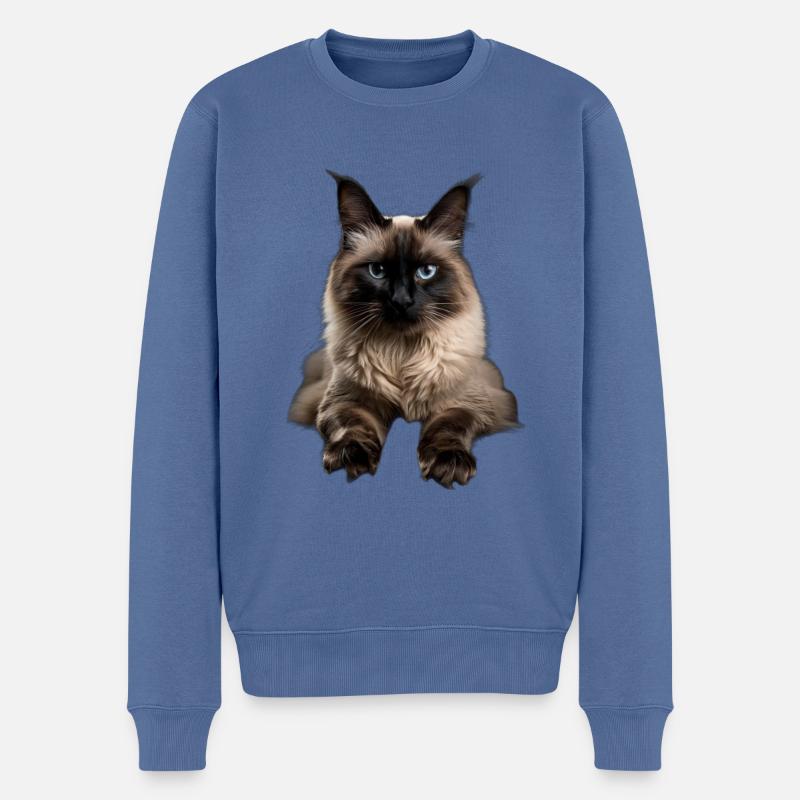 Balinese - Männer Premium Bio Pullover - Taubenblau