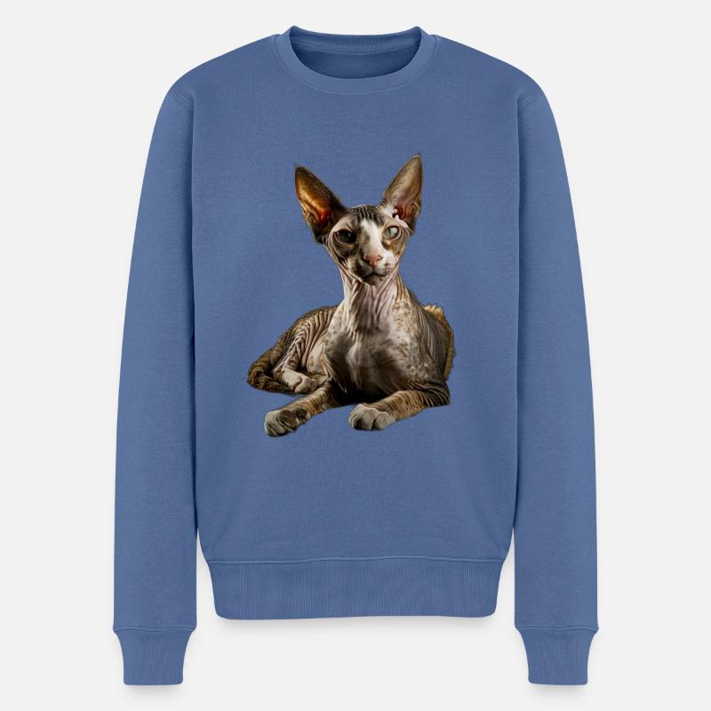 Cornish Rex - Männer Premium Bio Pullover - Taubenblau
