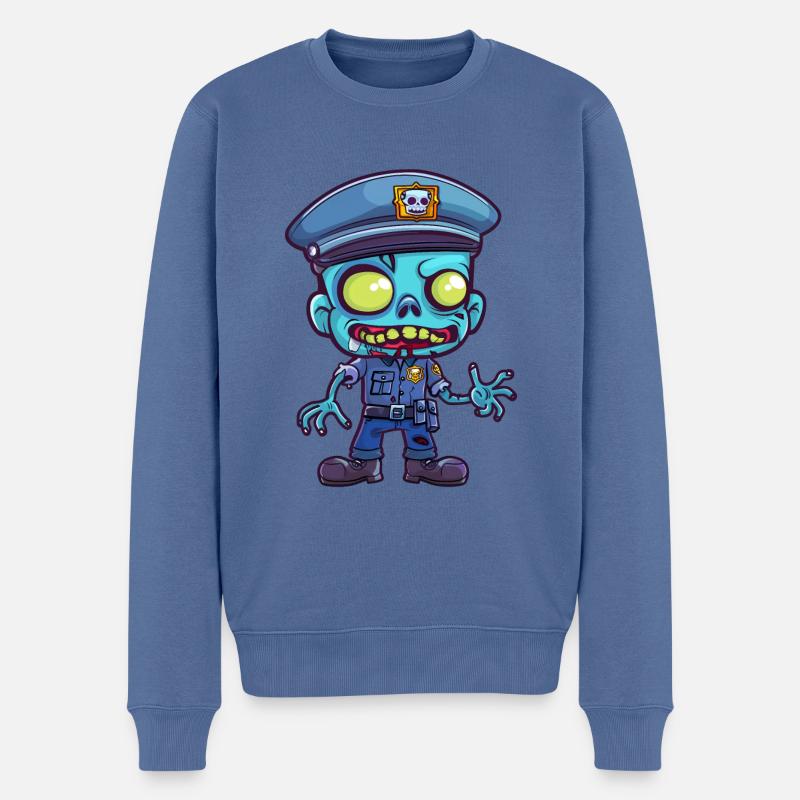 Polizei Halloween - Männer Premium Bio Pullover - Taubenblau