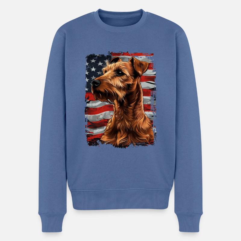 Terrier irlandais Amérique États-Unis - Pull Premium bio Homme - bleu pigeon