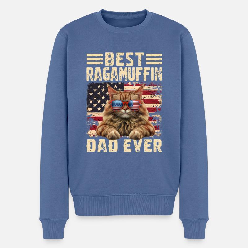 Ragamuffin Papa - Männer Premium Bio Pullover - Taubenblau