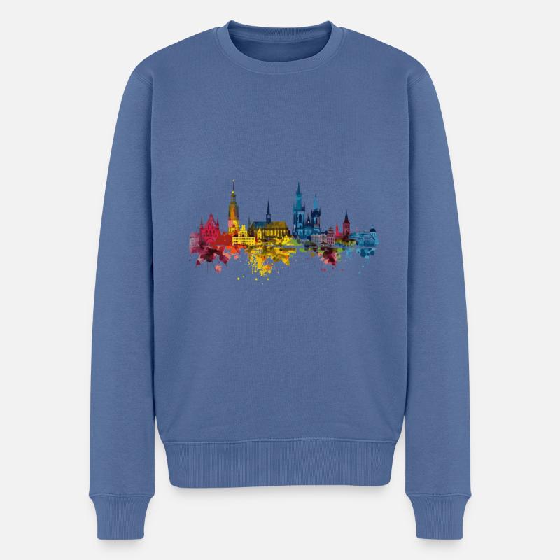 Lilienthal - Männer Premium Bio Pullover - Taubenblau