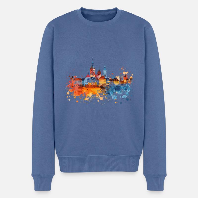 Luckenwalde - Pull Premium bio Homme - bleu pigeon