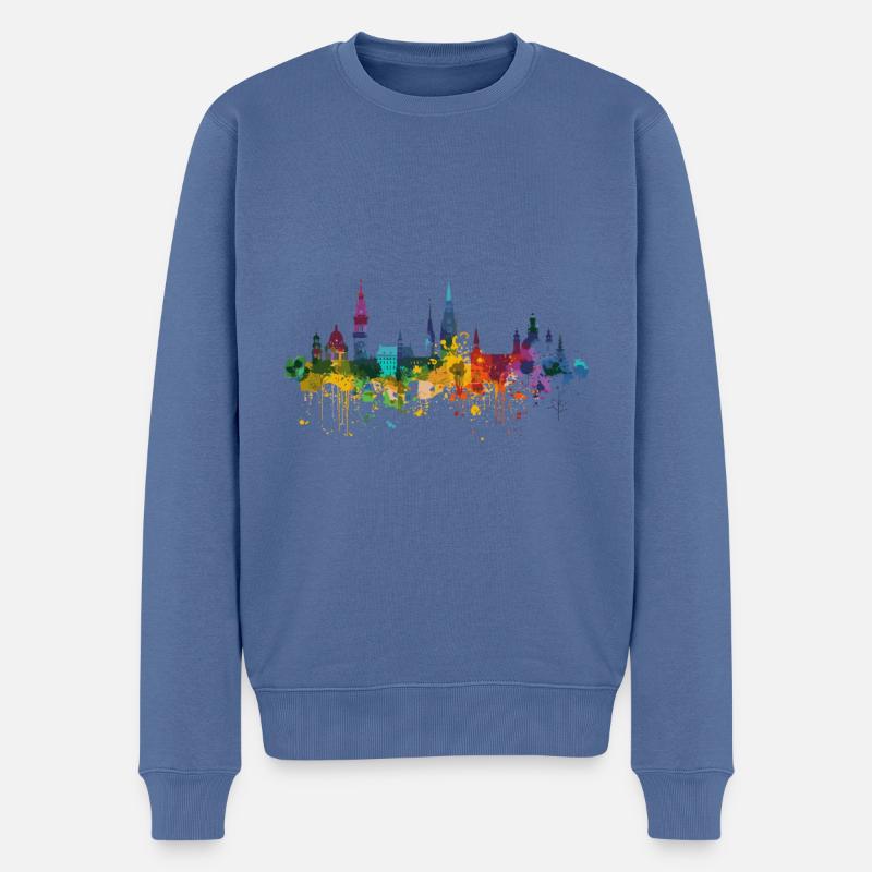 Ludwigsburg - Männer Premium Bio Pullover - Taubenblau
