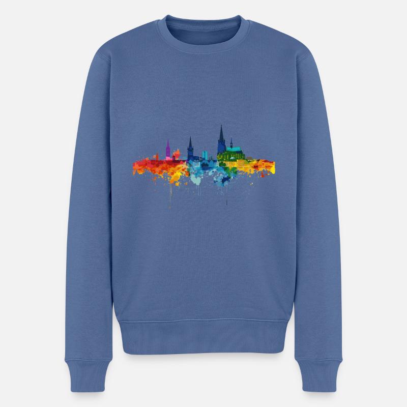 Lünen - Männer Premium Bio Pullover - Taubenblau