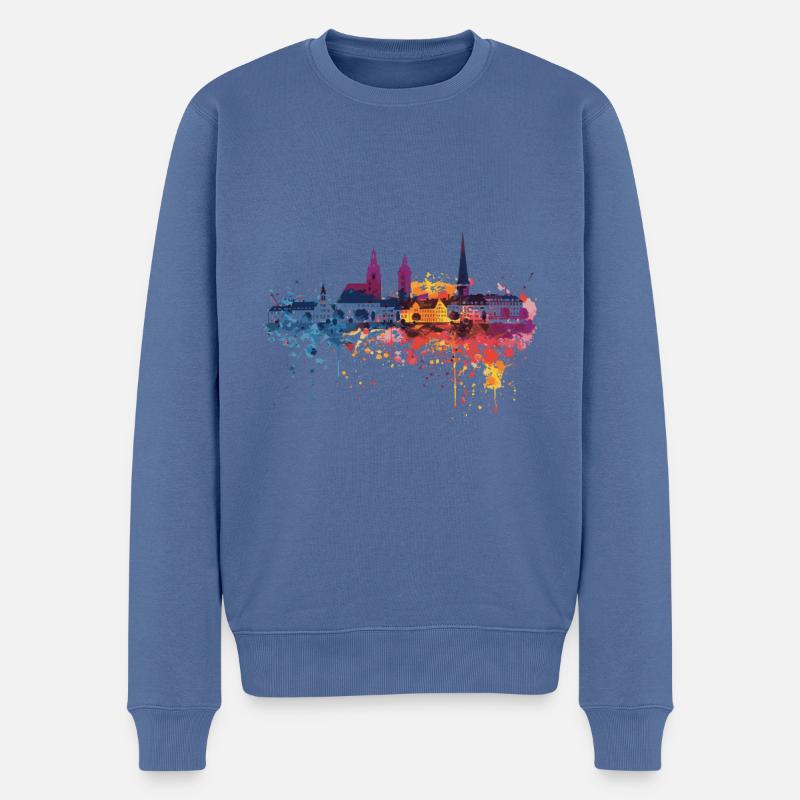 Menden (Sauerland) - Männer Premium Bio Pullover - Taubenblau