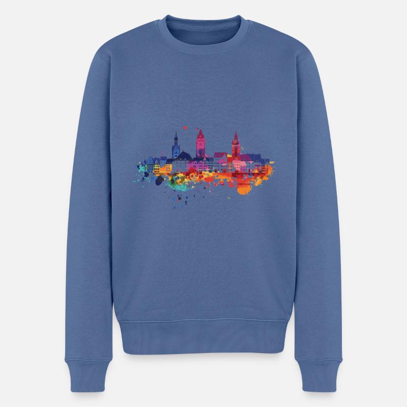 Memmingen - Pull Premium bio Homme - bleu pigeon