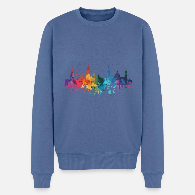 Mönchengladbach - Männer Premium Bio Pullover - Taubenblau