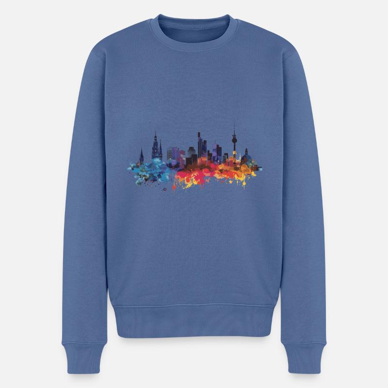 Mühlacker - Pull Premium bio Homme - bleu pigeon