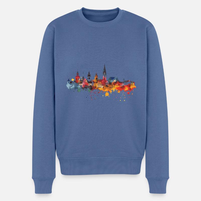 Nagold - Männer Premium Bio Pullover - Taubenblau