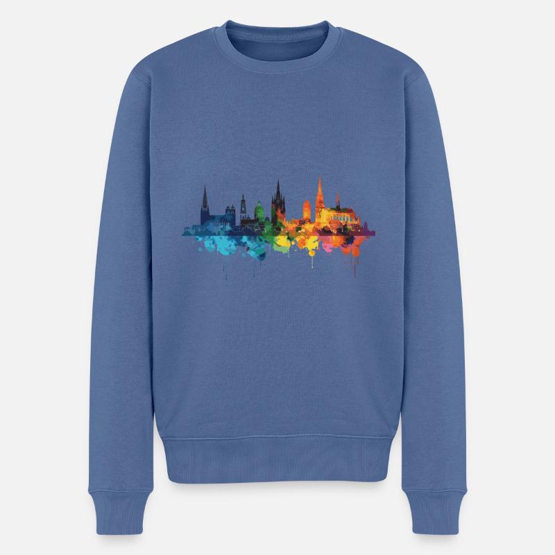 Neu-Isenburg - Männer Premium Bio Pullover - Taubenblau