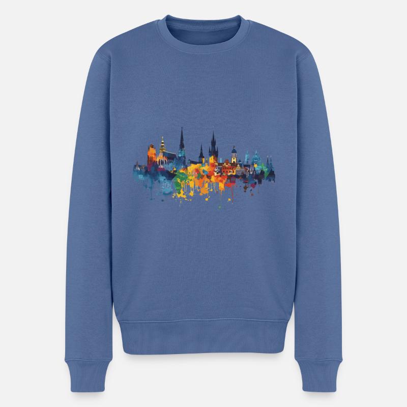 Neunkirchen-Seelscheid - Männer Premium Bio Pullover - Taubenblau