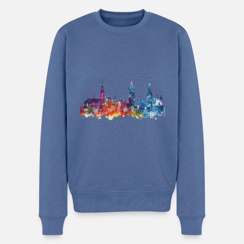 Nienburg_Weser - Männer Premium Bio Pullover - Taubenblau