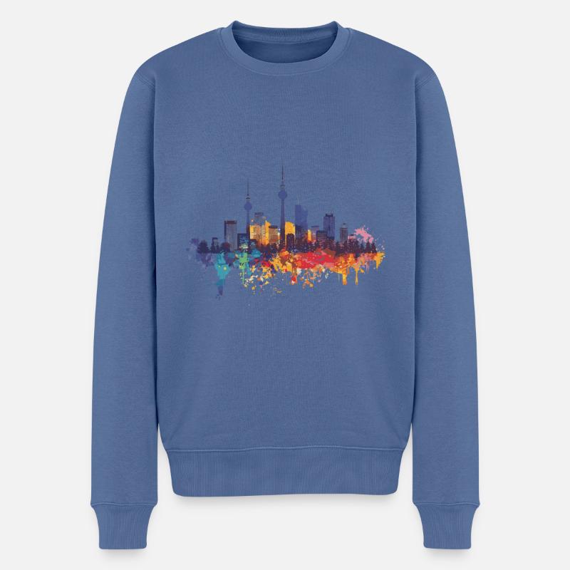 Neunkirchen - Männer Premium Bio Pullover - Taubenblau