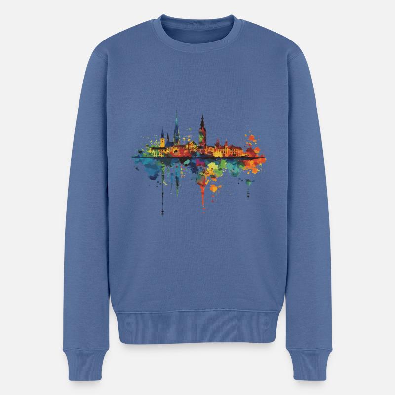Neuruppin - Männer Premium Bio Pullover - Taubenblau