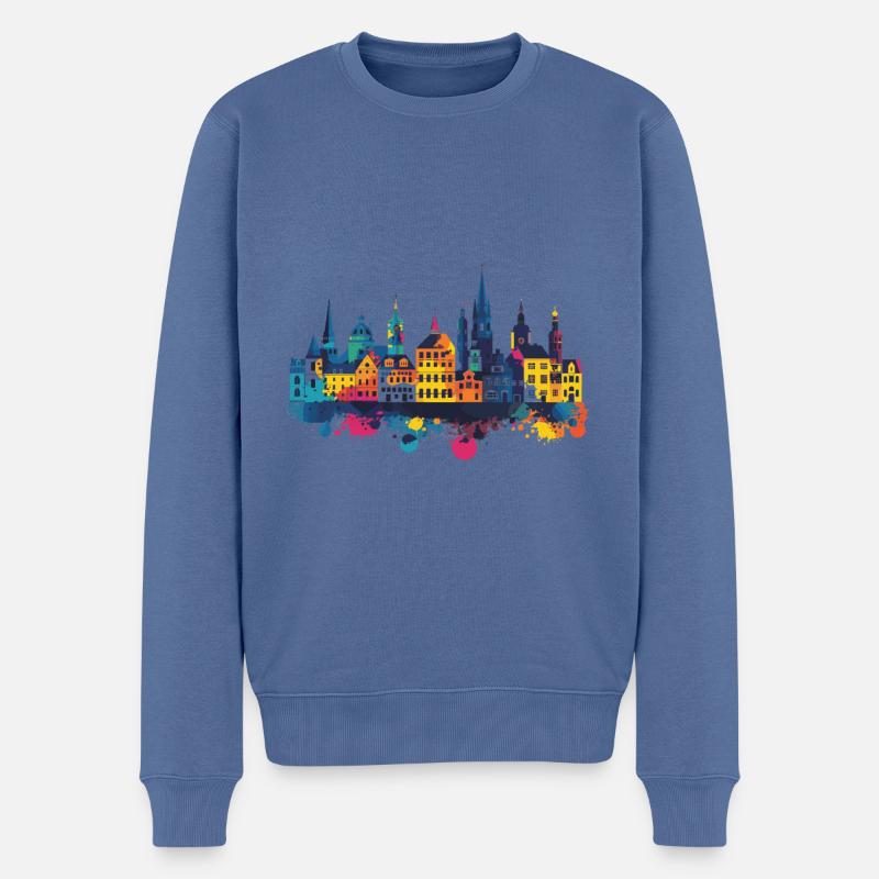 Nordhausen - Männer Premium Bio Pullover - Taubenblau