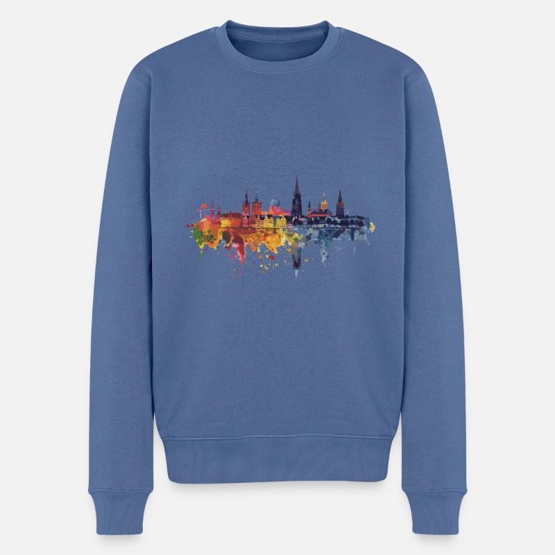 Offenbach am Main - Pull Premium bio Homme - bleu pigeon
