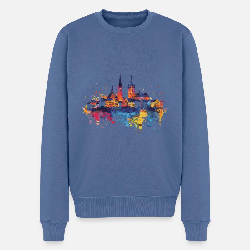 Osnabrück - Männer Premium Bio Pullover - Taubenblau