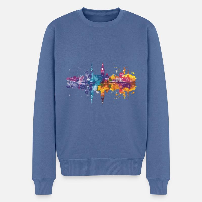 Papenburg - Männer Premium Bio Pullover - Taubenblau