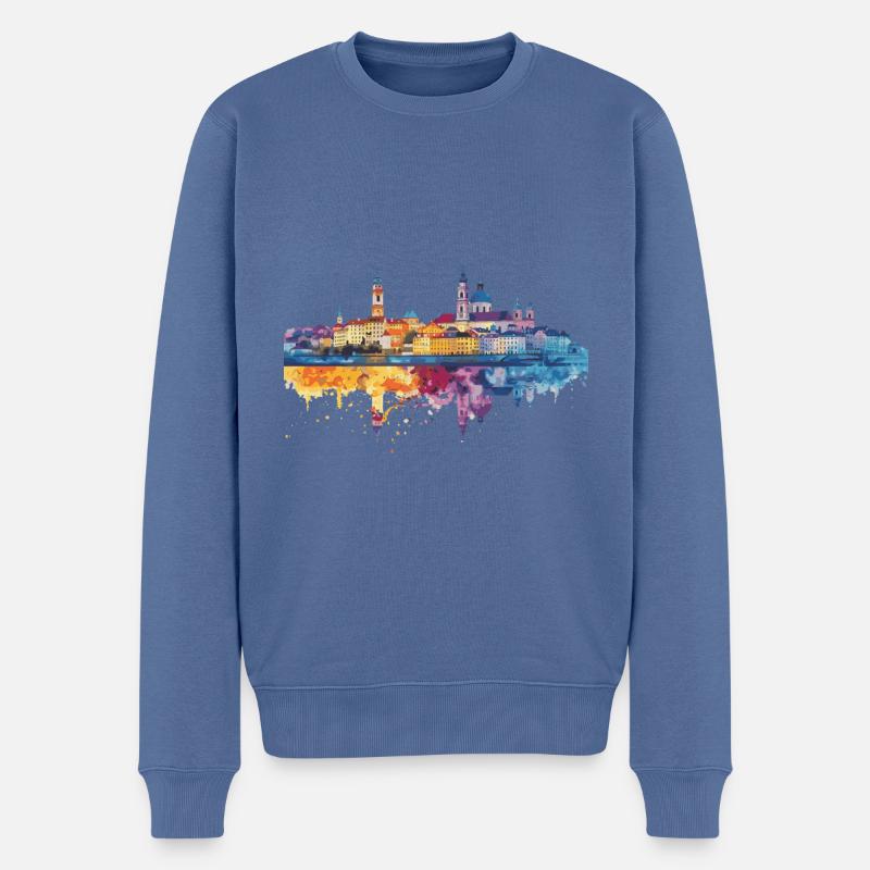 Passau - Pull Premium bio Homme - bleu pigeon