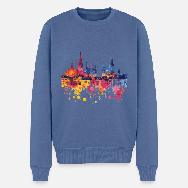 Remseck am Neckar - Pull Premium bio Homme - bleu pigeon