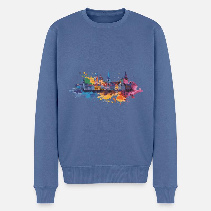 Reutlingen - Pull Premium bio Homme - bleu pigeon