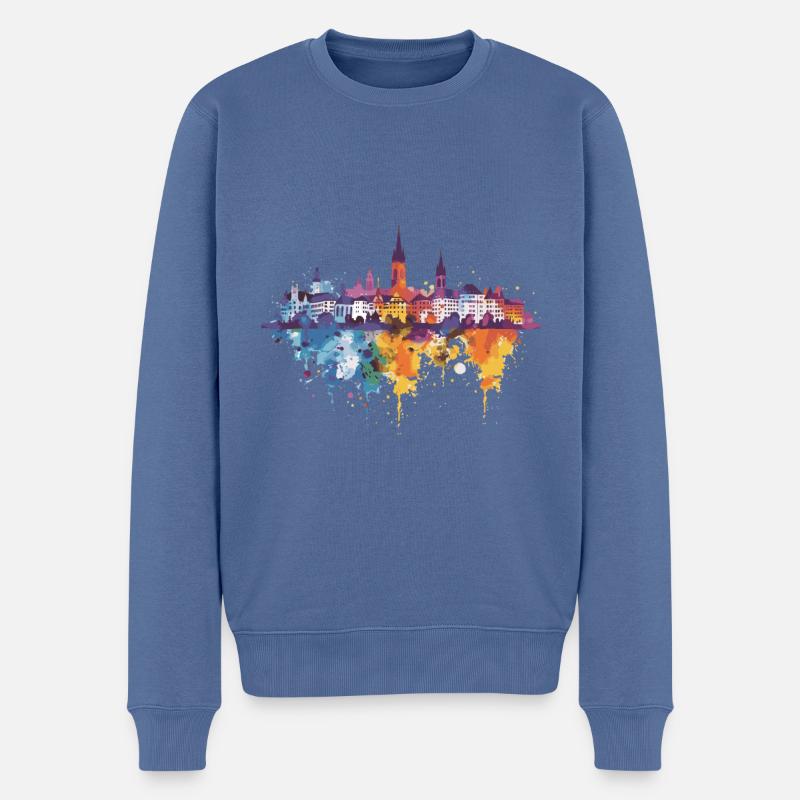Rheinfelden (Baden) - Männer Premium Bio Pullover - Taubenblau