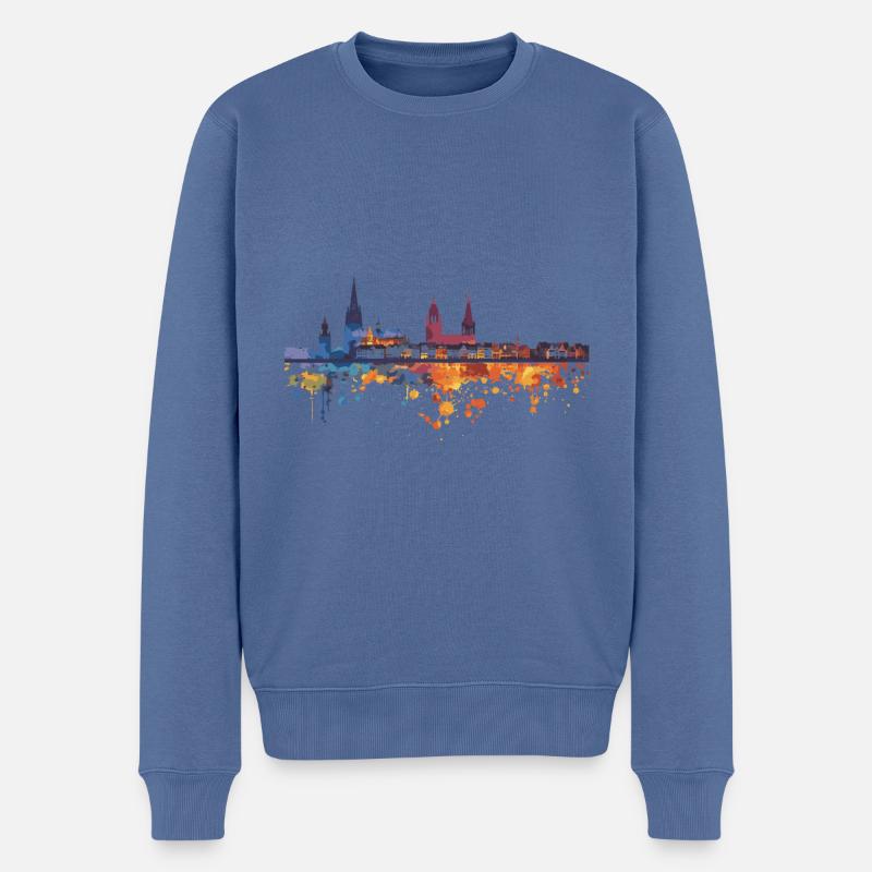 Rheine - Pull Premium bio Homme - bleu pigeon