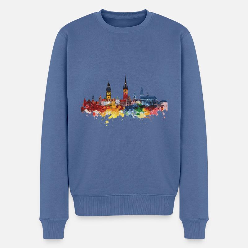 Rottweil - Pull Premium bio Homme - bleu pigeon