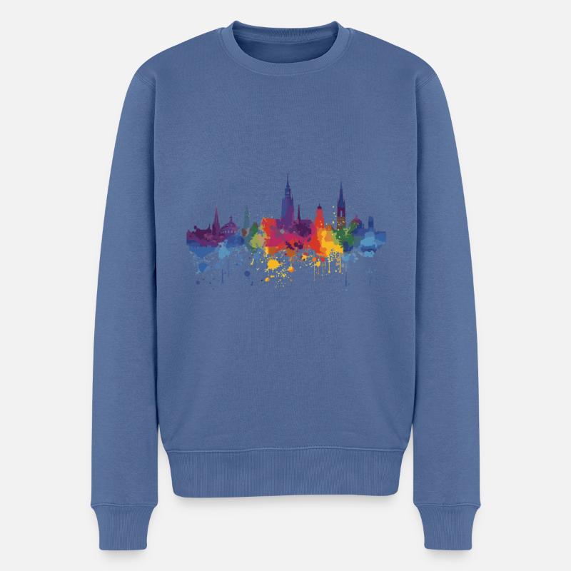 Rüsselsheim am Main - Männer Premium Bio Pullover - Taubenblau