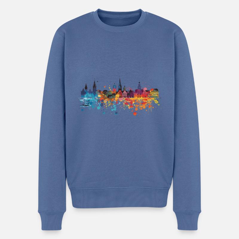 Schleswig - Pull Premium bio Homme - bleu pigeon