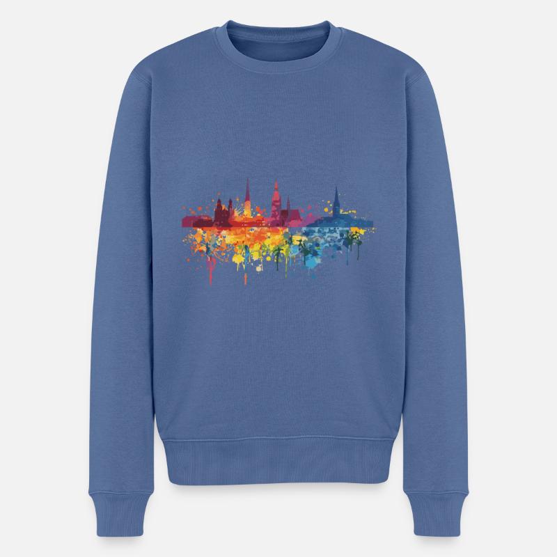 Schwerin - Pull Premium bio Homme - bleu pigeon
