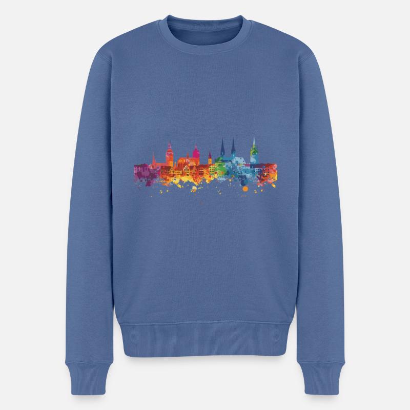 Seligenstadt - Pull Premium bio Homme - bleu pigeon