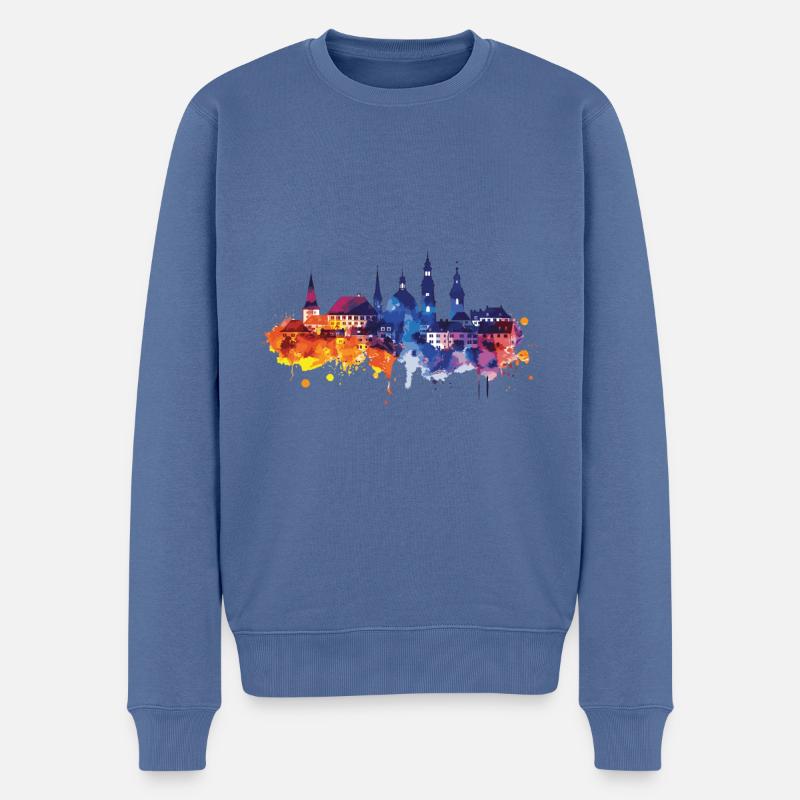 Sonneberg - Männer Premium Bio Pullover - Taubenblau