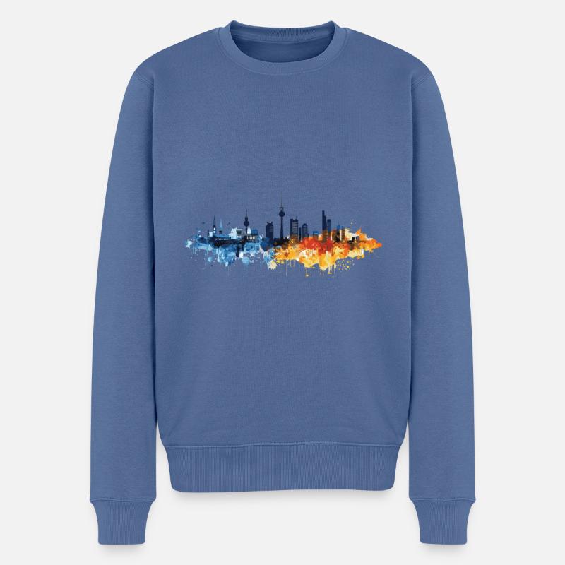 Stade - Pull Premium bio Homme - bleu pigeon