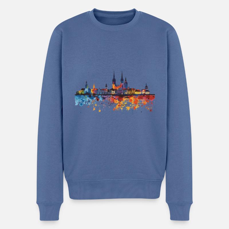 St. Wendel - Männer Premium Bio Pullover - Taubenblau