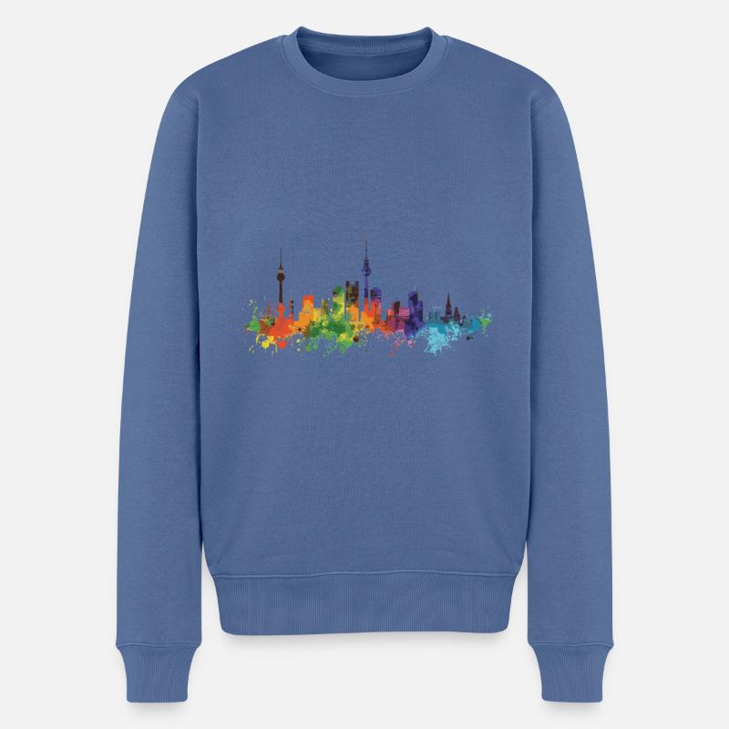 Stuttgart - Pull Premium bio Homme - bleu pigeon